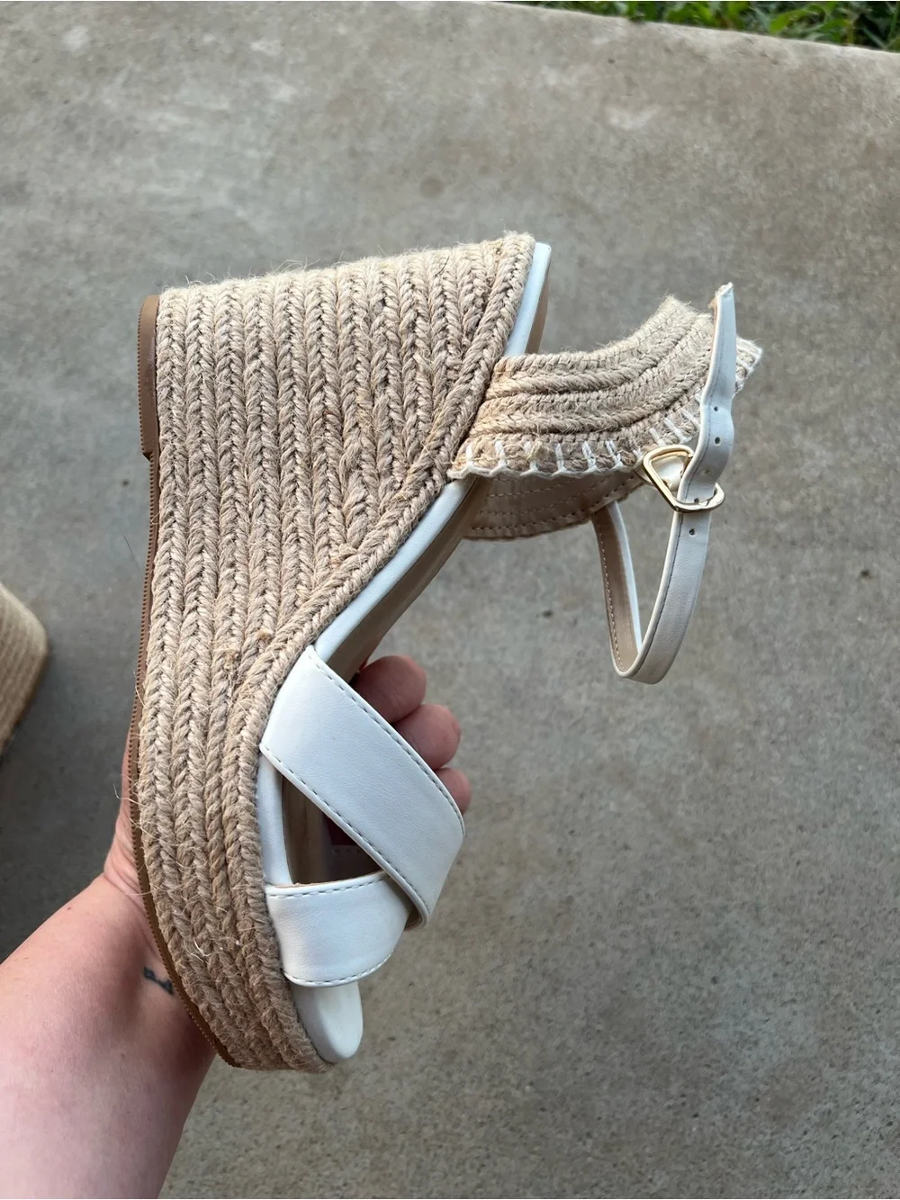 Soda White Espadrille Platform Wedge Sandals